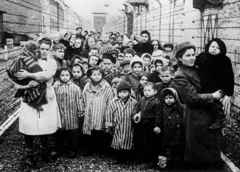 27 Jan 1945 - Survivors of Auschwitz are shown during the first hours of the concentration camp's liberation by soldiers of the Soviet army. Photo by B. Fishman-Corbis-Bettmann REUTERS
