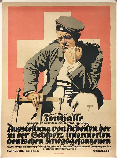 WW1 German POW Benefit Poster -1918