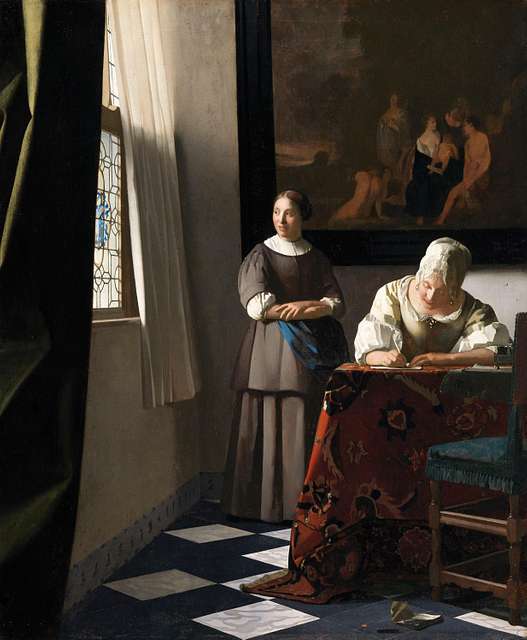 Lady Writing a Letter with her Maid | Johannes Vermeer - 1670–1671